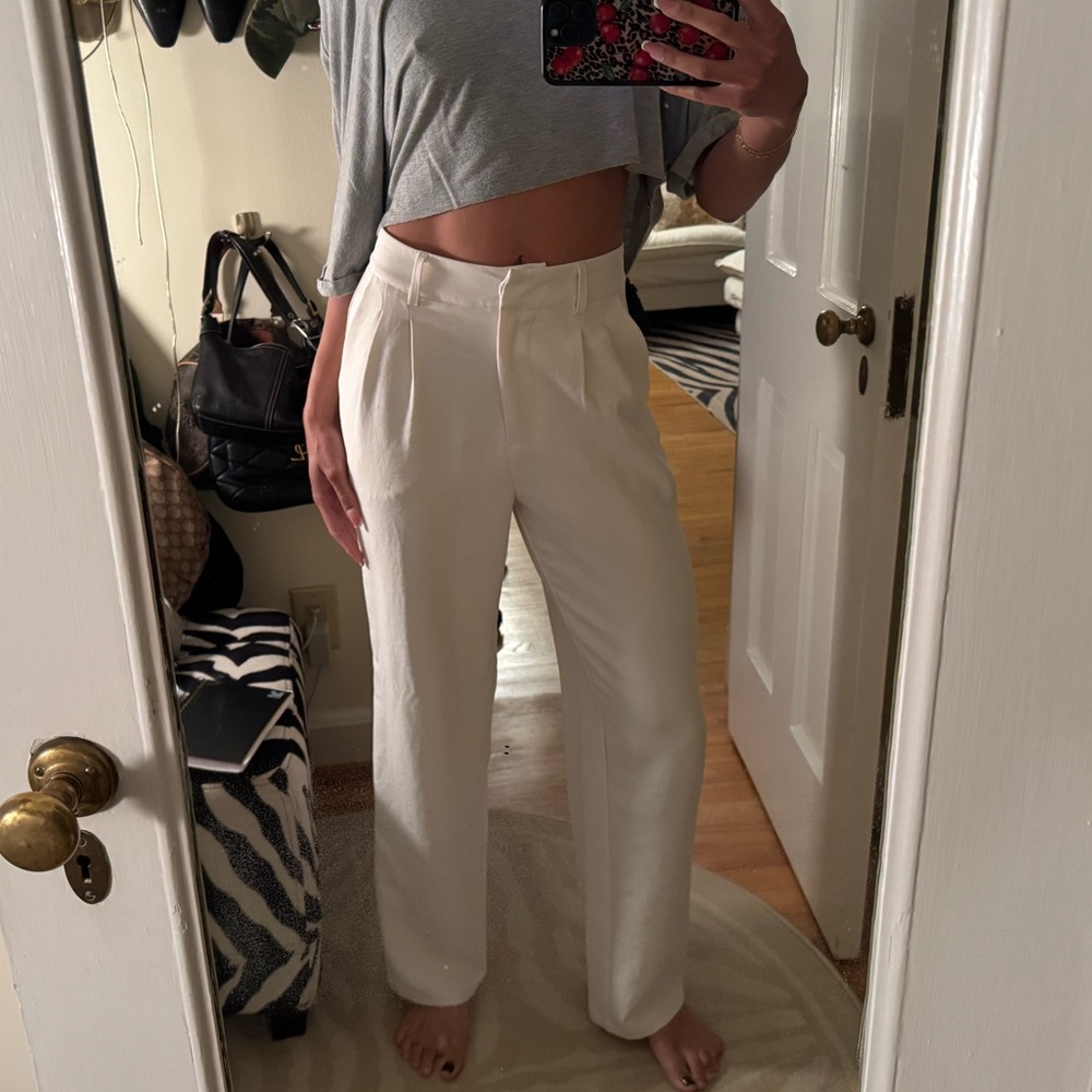 Forever 21 Cream Women's Trousers